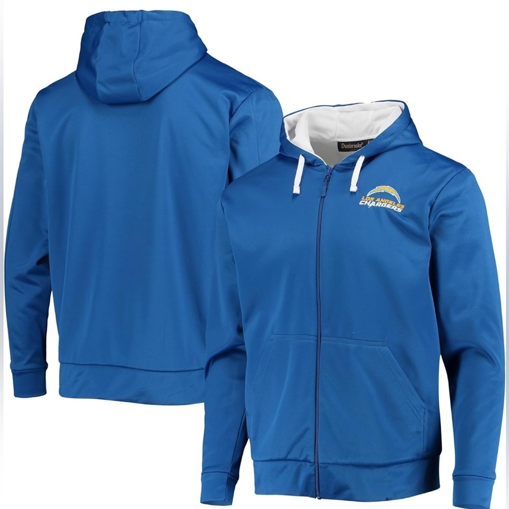 NWT- Dunbrooke Men's LA Chargers NFL Apprentice Thermal lined Full-Zip Hoodie